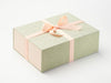 Peach Fuzz Ribbon Featured on Sage Green Linen Gift Box with Hessian Linen FAB Sides®
