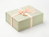 Peach Fuzz Ribbon Featured on Sage Green Linen Gift Box