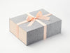 Peach Fuzz Ribbon Featured on Grey Linen Gift Box with Hessian Linen FAB Sides®