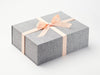 Peach Fuzz Ribbon Featured on Grey Linen Gift Box