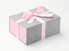 Rose Pink Ribbon Featured on Grey Linen Gift Box with Rise Pink Linen FAB Sides®