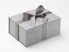 Metal Grey Ribbon Featured on Grey Linen Gift Box