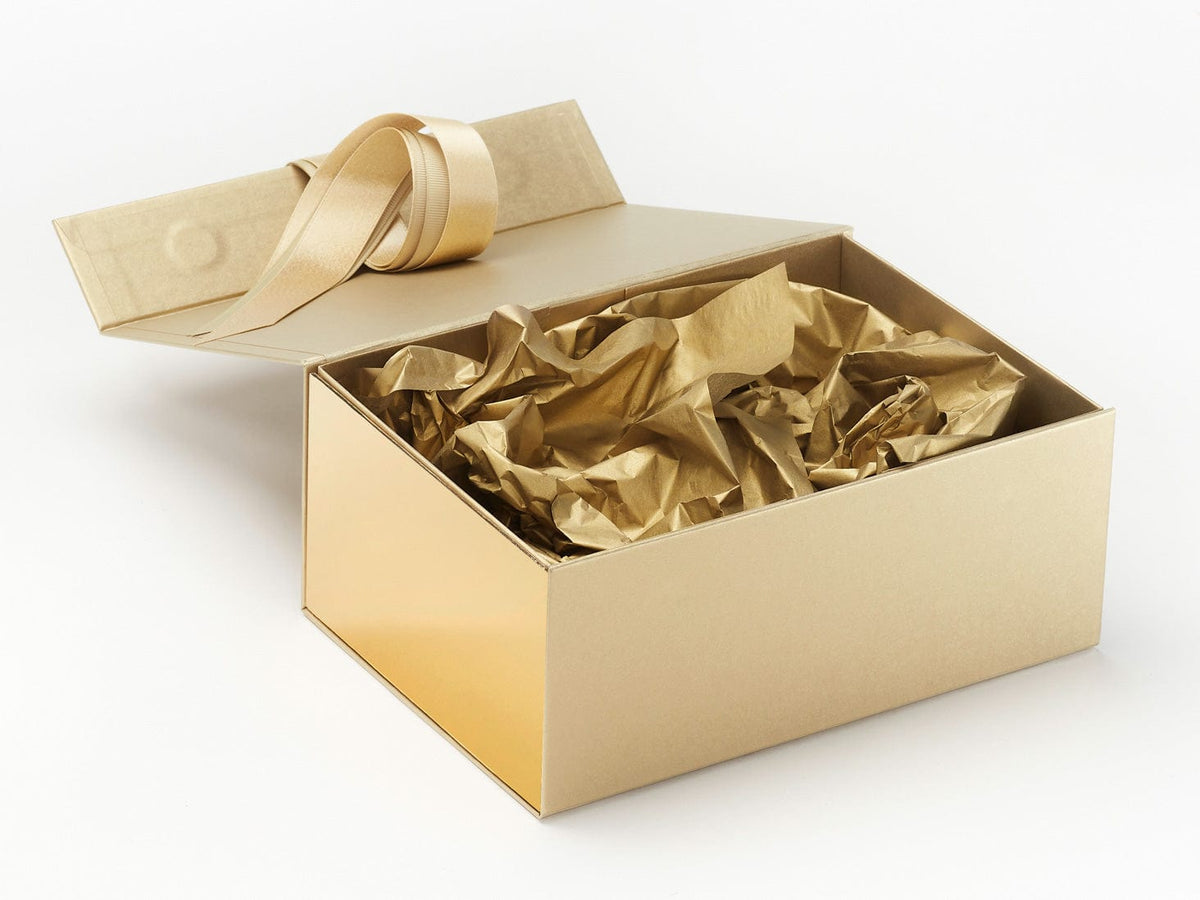 Gold Tissue Paper Featured in Gold A5 Deep Gift Box with Metallic Gold Foil FAB Sides®