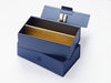 Gold Double Bottle Insert Featured In Navy Gift Box