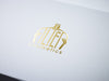 Custom Gold Foil Logo Onto White Gift Box