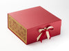 Gold Snowflakes FAB Sides® Featured on Red XL Deep Gift Box with Gold Sparkle Double Ribbon