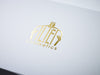 Gold Foil Custom Logo onto White Gift Box