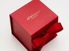 Gold Foil Logo on Red Large Cube Gift Box