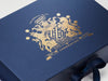 Custom Gold Foil Design Featured on Nav y Gift Box