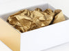 Metallic Gold FAB Sides® Featured on White Gift Box with Gold Tissue Paper