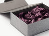 Grey Linen Gift Box with Midnight Plum Tissue