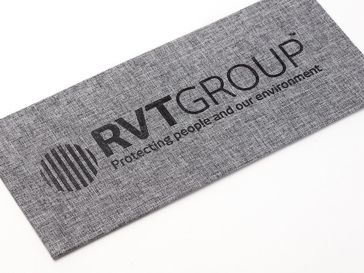 Grey Linen FAB Sides® Featuring Black Foil Custom Printed Logo