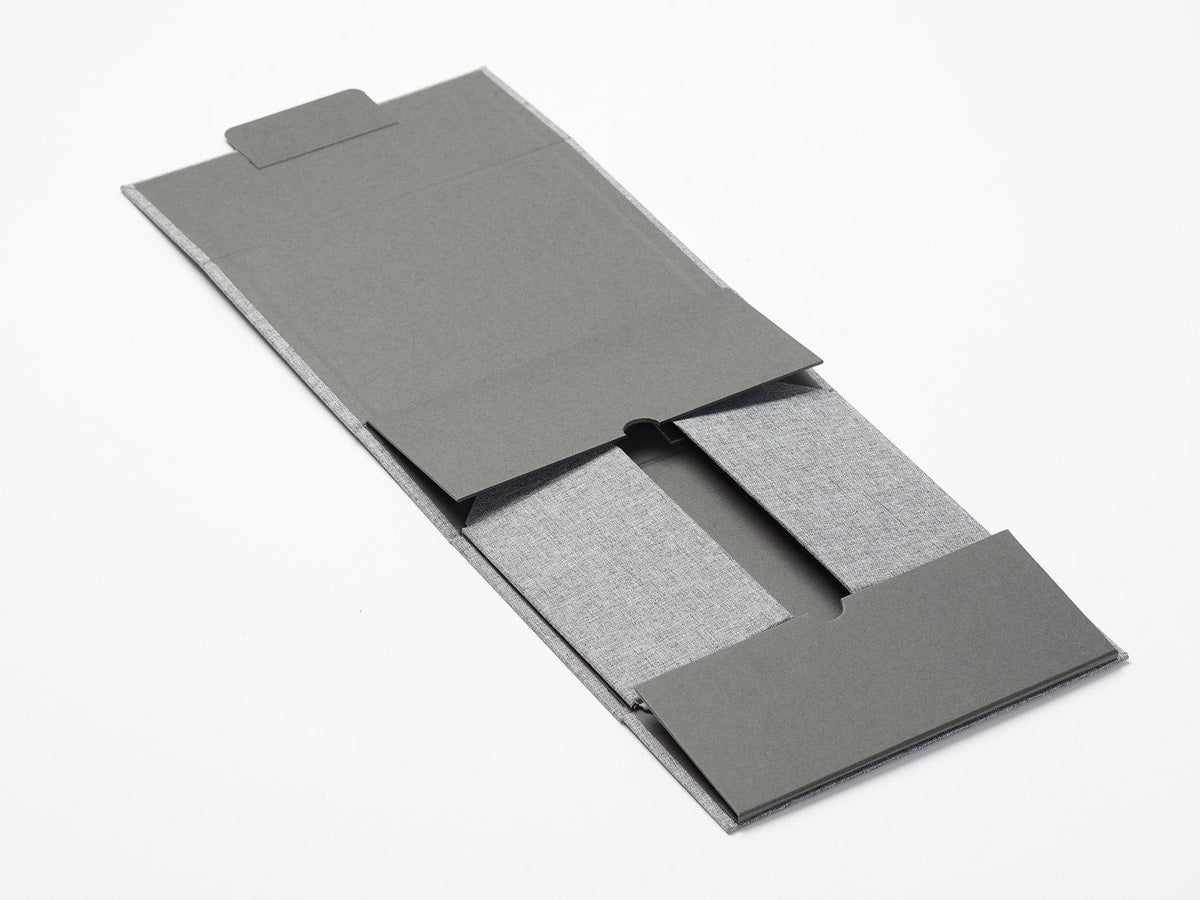 Grey Linen A5 Deep Gift Box Open Flat