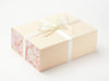 Ivory Satin Ribbon Featured on Hessian Linen Gift Box with Pink Peony FAB Sides®