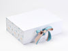 Tan and Nile Blue Ribbon Featured with Heffalump FAB Sides® on White Gift Box