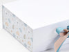 Heffalump FAB Sides® Featured on White Gift Box with Nile Blue and Tan Ribbon