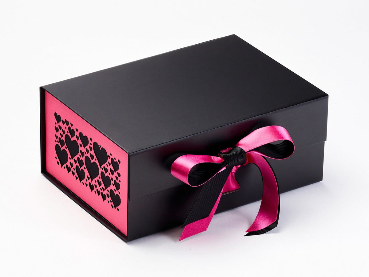 Hot Pink Hearts FAB Sides® Featured on Black A5 Deep Gift Box