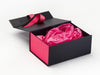 Hot Pink Tissue Paper Featured in Black Gift Box with Hot Pink FAB Sides®