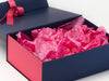 Hot Pink FAB Sides® Featured on Navy Gift Box with Hot Pink Tissue and Ribbon