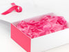Hot Pink FAB Sides® on White Gift Box Featured with Hot Pink Tissue and Ribbon