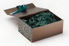 Hunter Green Ribbon, Tissue and Mistletoe FAB Sides® Featured with Bronze Gift Box