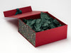 Hunter Green Ribbon, Tissue and Mistletoe FAB Sides® Featured with Red Gift Box