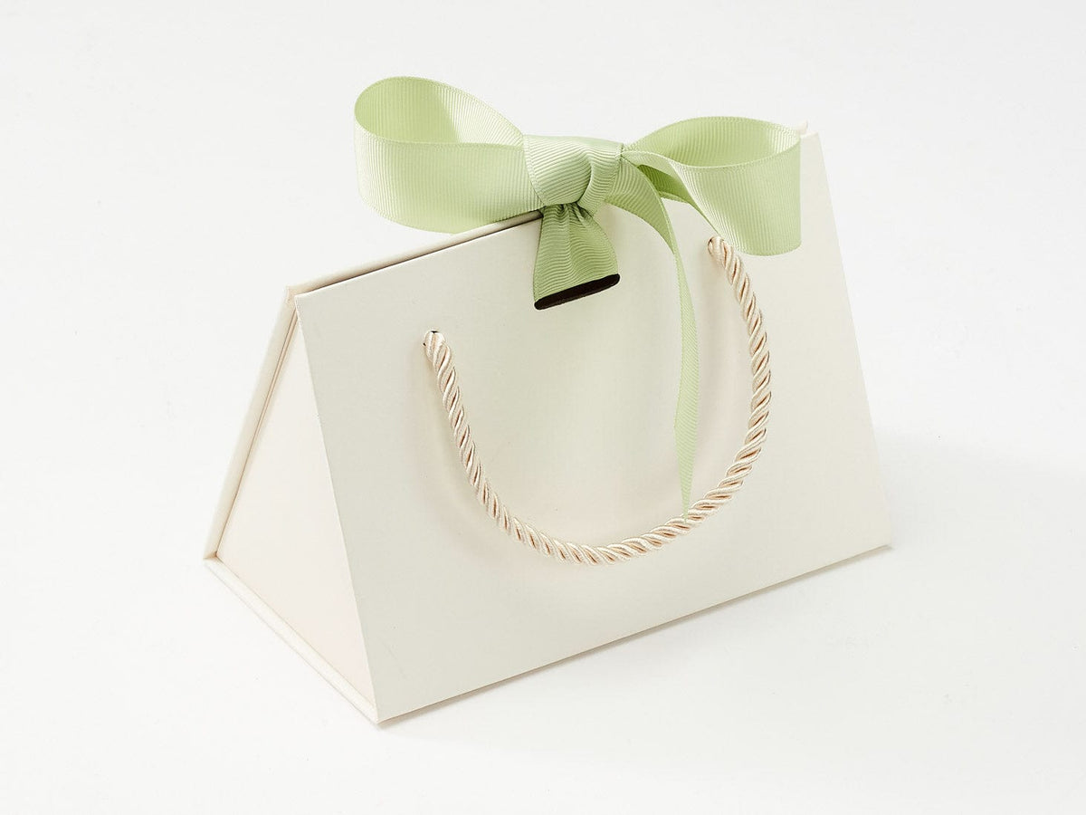 Small Ivory BoxBag Featured with Cool Matcha Ribbon