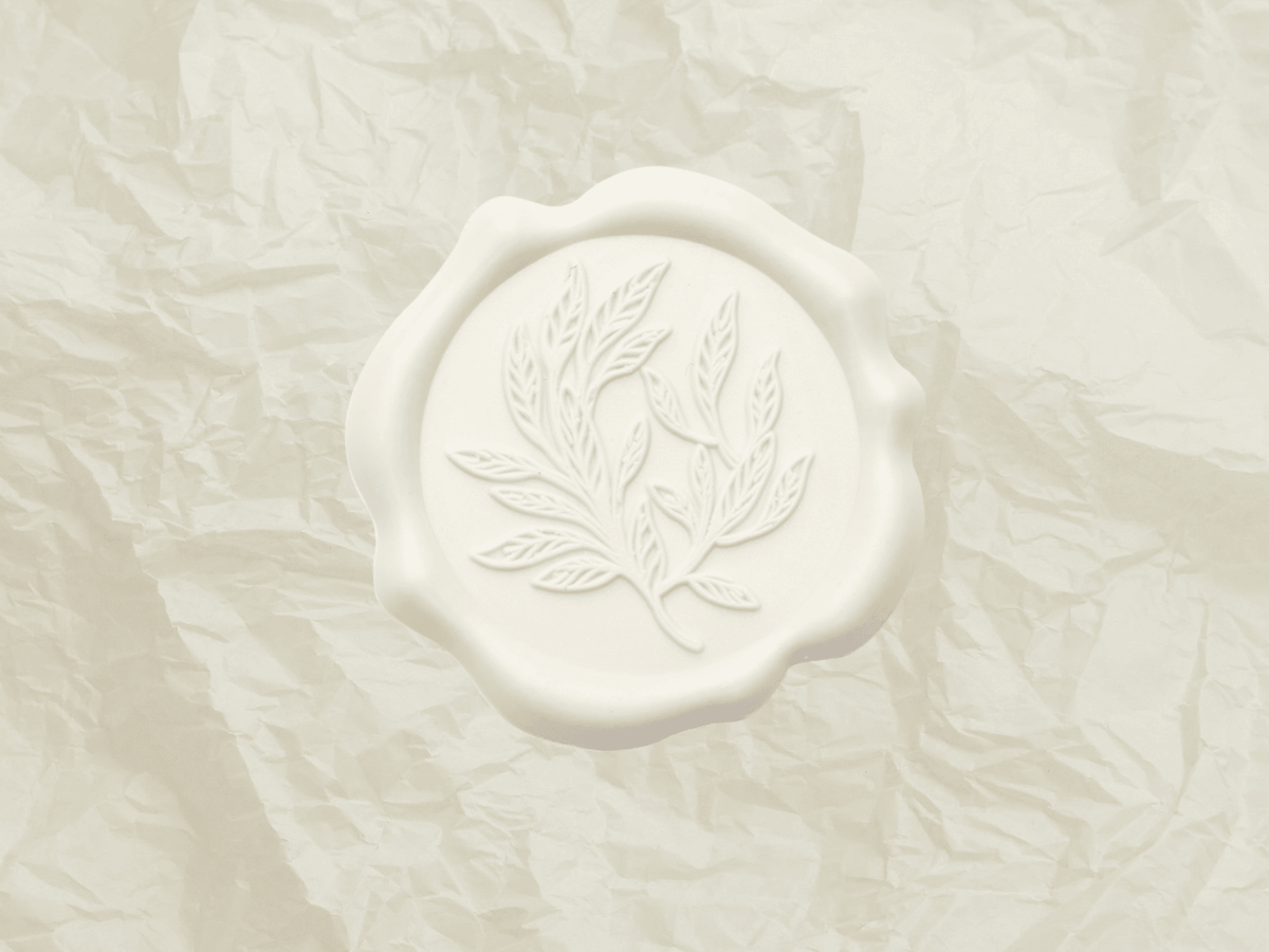 Ivory Wax Seal Featured on Ivory Tissue Paper