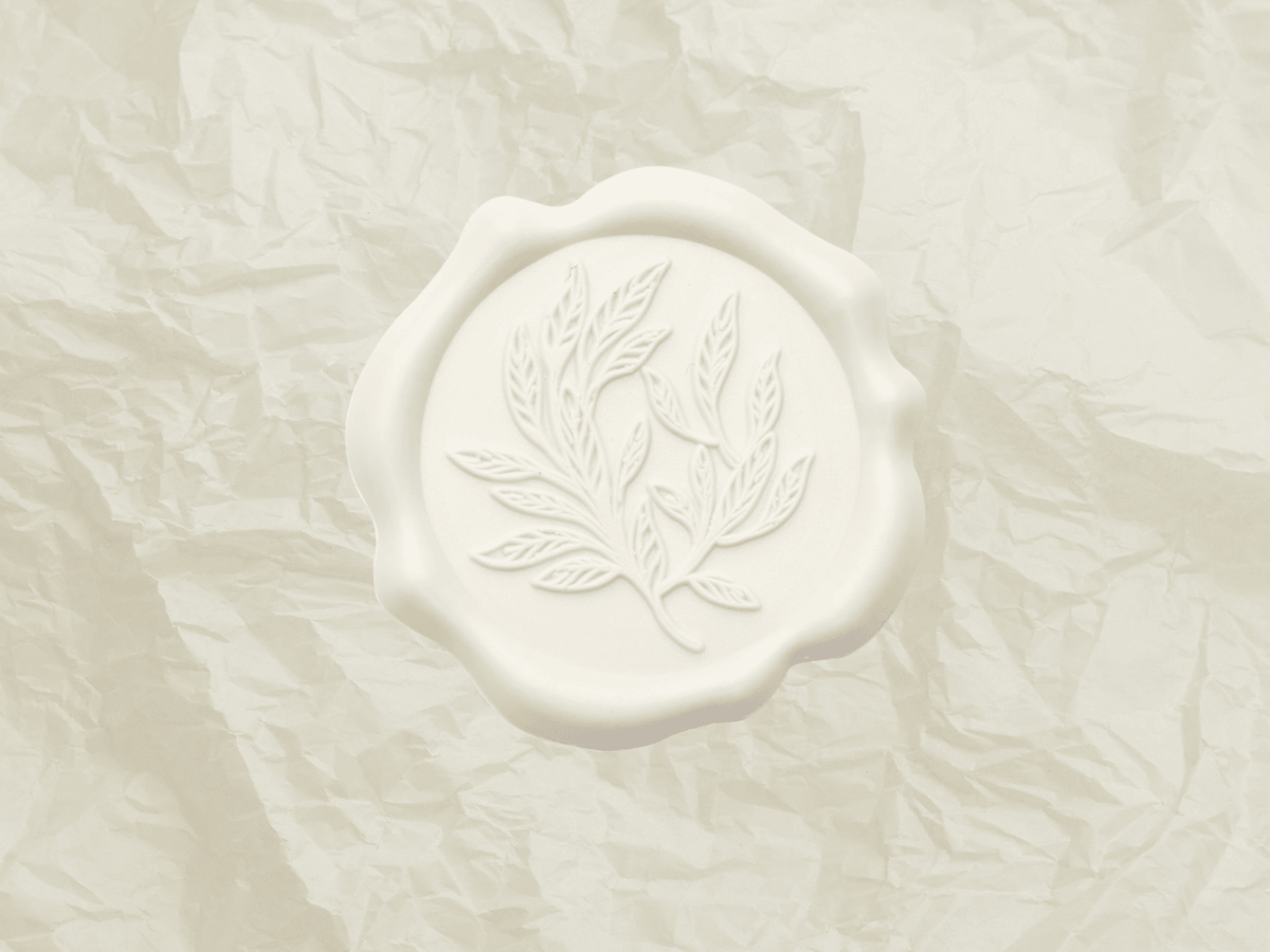 Ivory Tissue and Ivory Wax Seals Complement Perfectly with Ivory Ribbon