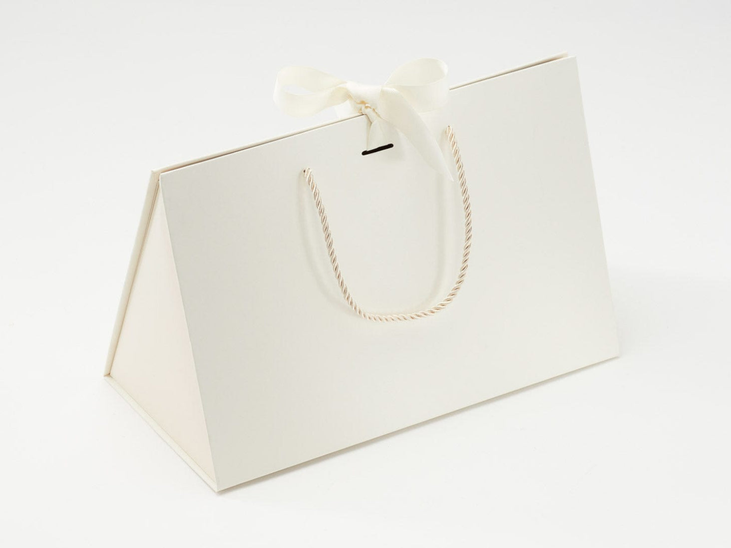Large Ivory BoxBag® Sample with Ribbon and Rope Handles