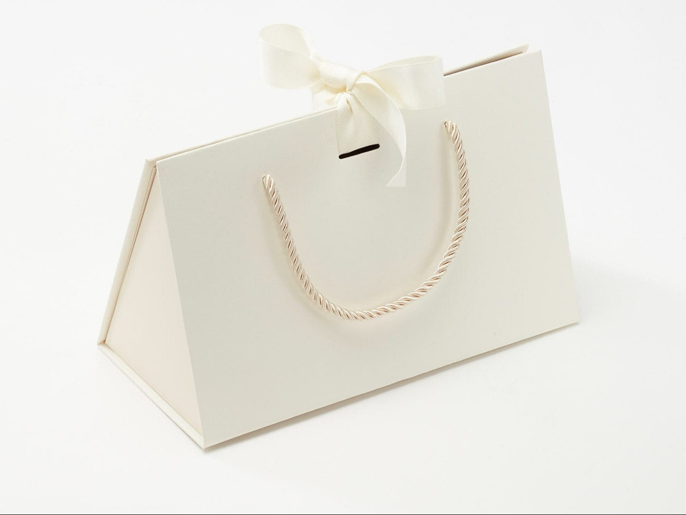 Ivory Medium BoxBag® with Ribbon and Rope Handles