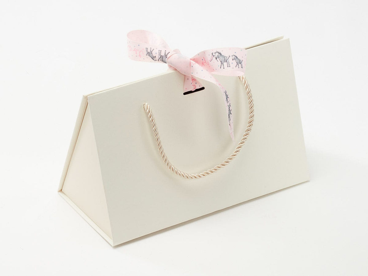 Medium Ivory BoxBag® Featured with It's a Girl Ribbon