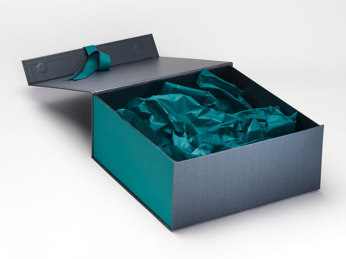 Jade Ribbon and Tissue Paper with Jade Green FAB Sides® Featured on Pewter Gift Box