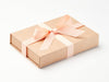 Natural Kraft A5 Shallow Gift Box with Peach Fuzz Ribbon