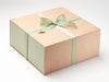 Natural Kraft XL Deep Gift Box with Spring Moss Ribbon and Sage Green FAB Sides®