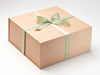 Natural Kraft XL Deep Gift Box Featured with Spring Moss Ribbon