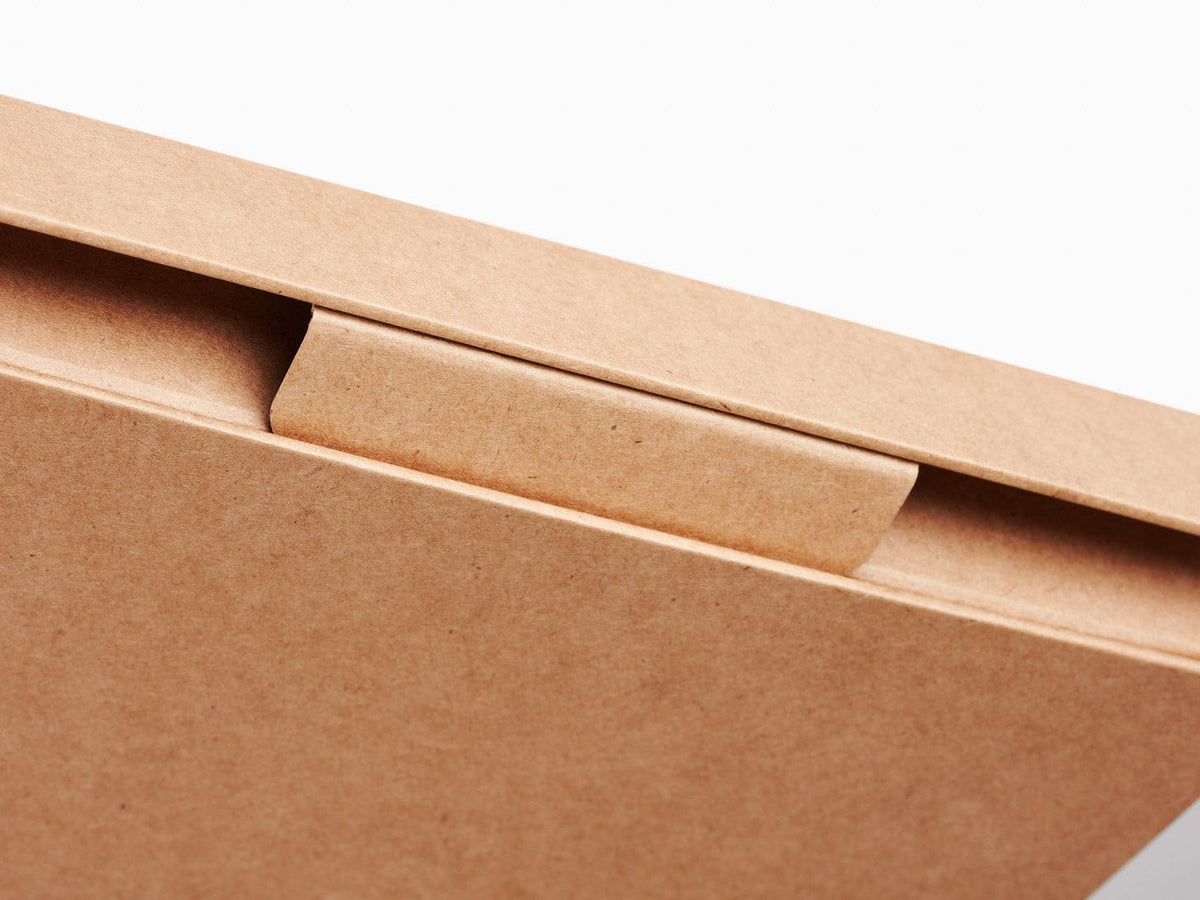 Sample Natural Kraft A5 Shallow No Magnets Gift Box Closure Tab