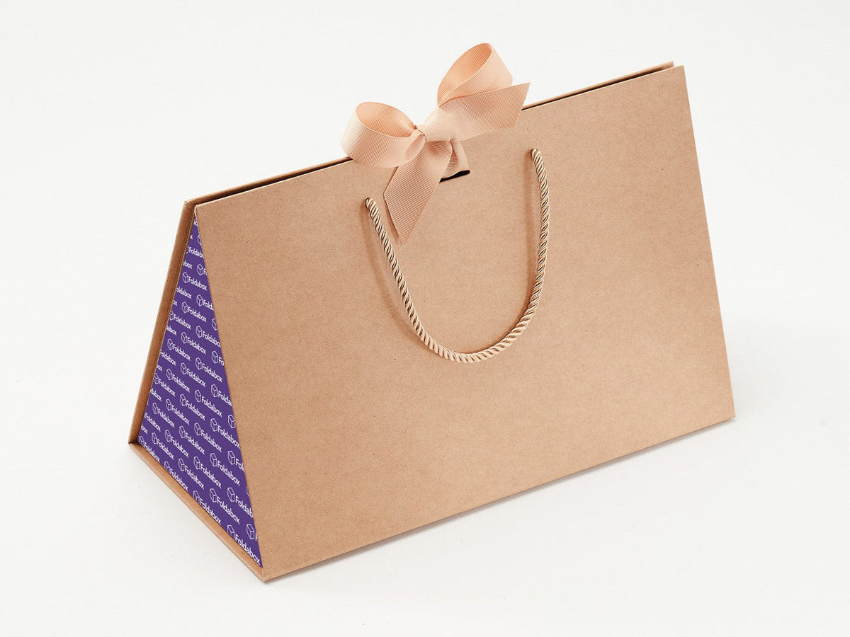 Large Kraft BoxBag® Featured with custom branded side panel labels from brokenlogo