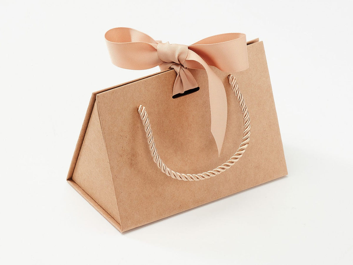 Natural Kraft BoxBag® Supplied with Ribbon and Rope Handles