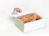 Sage Green FAB Sides® Featured on White Gift Box with Kraft Tissue and Tan Ribbon