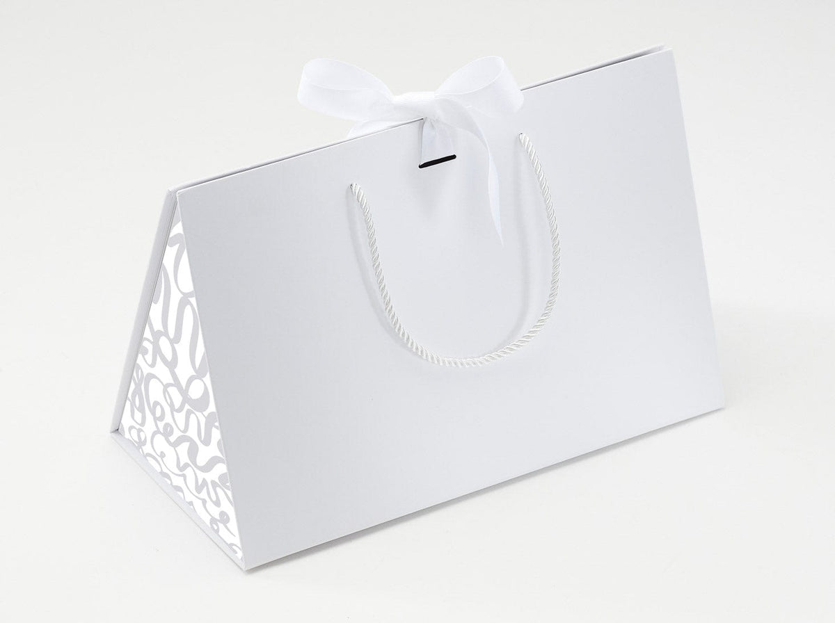 Large White BoxBag® Featuring Custom Logo Branded Side Panel Labels from brokenlogo