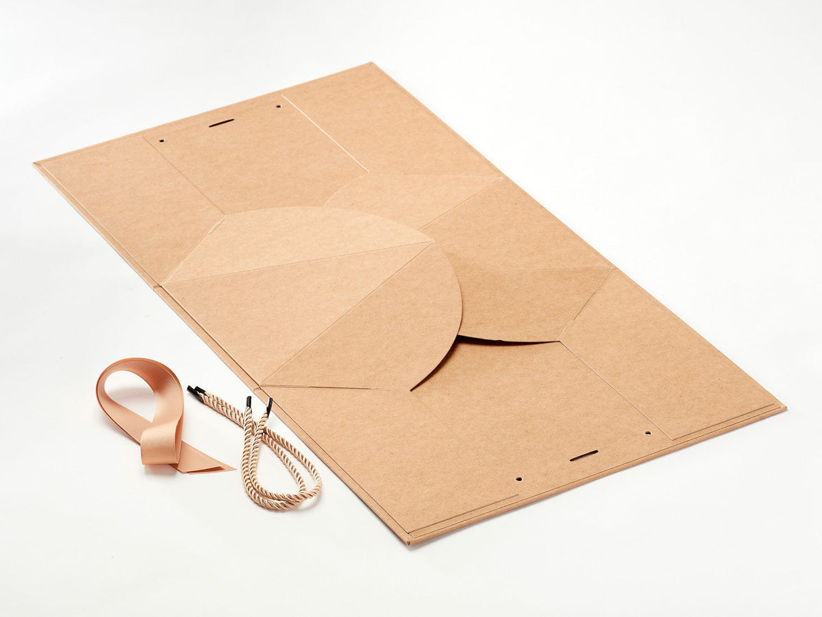 Sample Large Natural Kraft BoxBag® Supplied Flat with Ribbon and Rope Handles