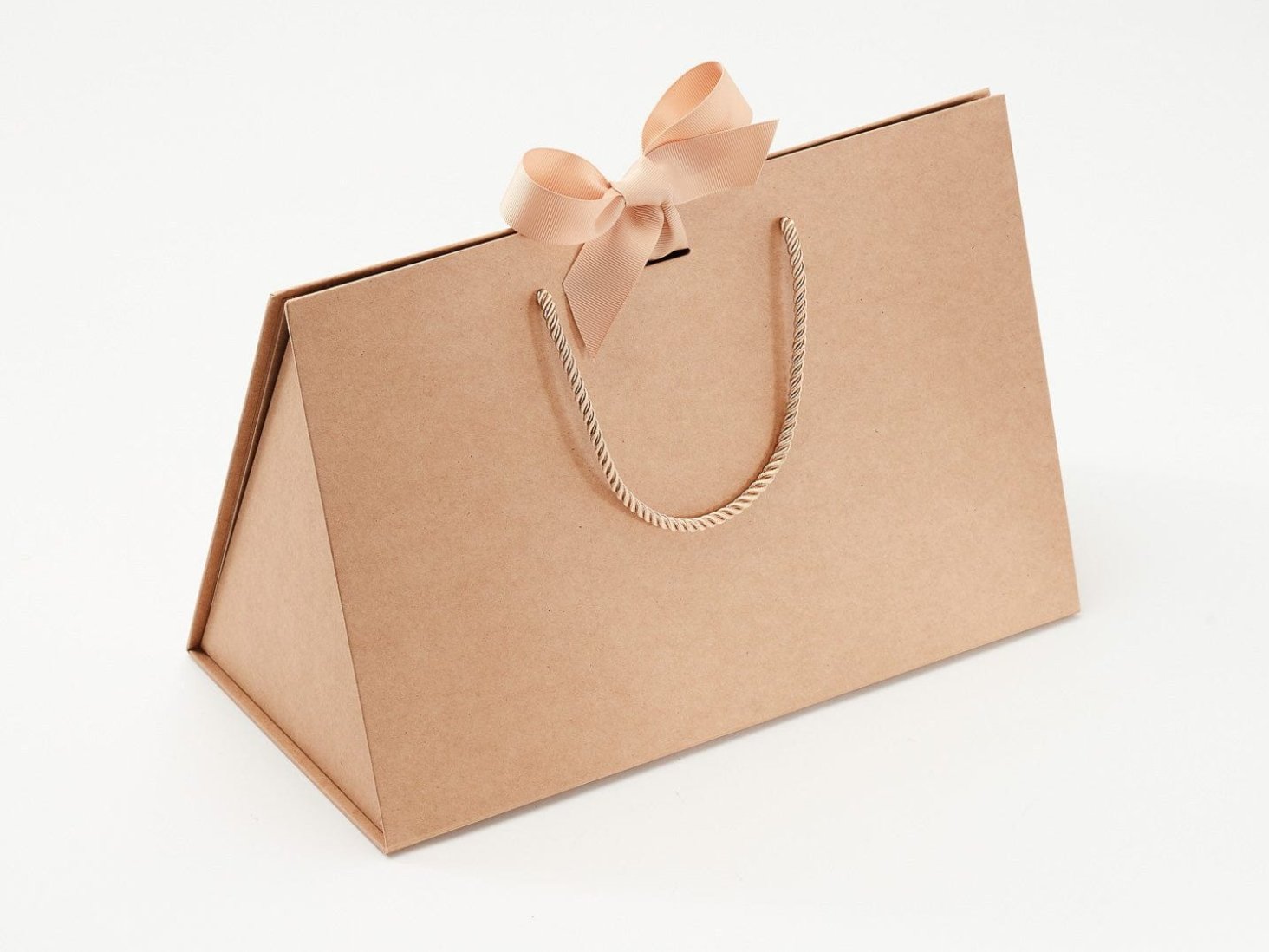 Sample Large Natural Kraft BoxBag® Supplied with Matching Ribbon and Rope Handles
