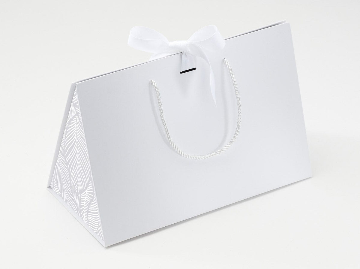 Large White BoxBag® Featuring Custom Logo Branded Side Panel Labels from brokenlogo