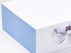 Lavender Blue FAB Sides® Decorative Side Panels on White Gift Box with Thistle Double Ribbon