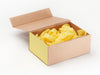 Lemon Yellow Tissue Paper Featured in Natural Kraft Gift Box with Lemon Yellow FAB Sides®