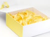 Lemon Yellow Tissue Paper Featured with White Gift Box and Lemon Yellow FAB Sides®