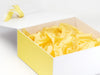 Lemon Yellow FAB Sides® Featured on White Gift Box with Lemon Yellow Ribbon and Tissue Paper