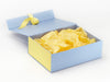 Lemon Yellow Tissue Paper Featured with Pale Blue Gift Box and Lemon Yellow FAB Sides®