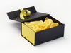 Lemon Yellow Tissue Paper Featured with Black Gift Box and Lemon Yellow FAB Sides®